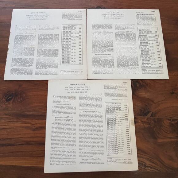 Joseph Haydn The Schneider Quartet String Quartets Opus 17 No 1-6 3xLP HS 9083-5 - Picture 13 of 13